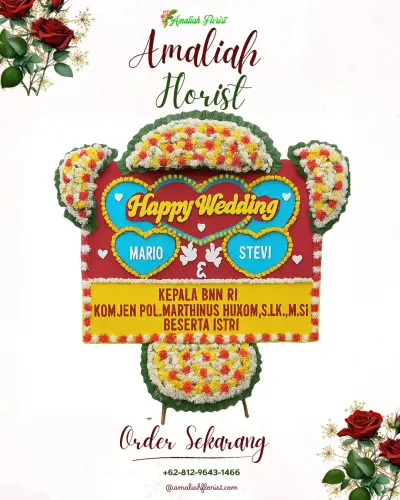 Karangan Papan Bunga Pernikahan di Dukuhwringin